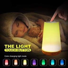 img 3 attached to ROYFACC LED Night Light Touch Lamp: Rechargeable, Remote Control, Dimmable, RGB Color Changing - Perfect for Kids Bedroom and Bedside Tables