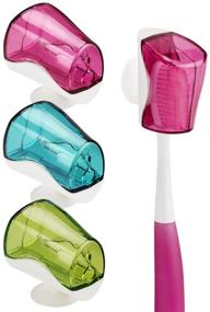 img 4 attached to 🦷 Portable Travel Toothbrush Holder with Suction Cup - Linkidea Toothbrush Head Covers and Cap Case for On-the-Go Convenience (3PCS)