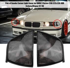img 3 attached to 🚦 KIMISS 1 Pair Smoke Color Corner Light Covers for 3 Series 318i 325i E36 4DR 1992-1998 - Enhance Safety & Style!
