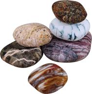 k kackool 6-piece set: parlor floor cushion cover with big pebbles design - fun pillowcases for kids' room toy storage featuring colored stones (random combination) логотип