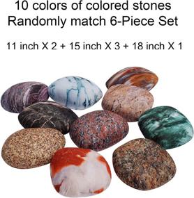 img 2 attached to K Kackool 6-Piece Set: Parlor Floor Cushion Cover with Big Pebbles Design - Fun Pillowcases for Kids' Room Toy Storage featuring Colored Stones (Random Combination)