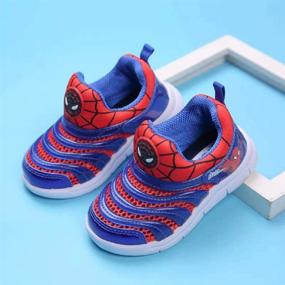 img 2 attached to WZHKIDS Spider Man Outdoor Running Sneakers for Boys - Caterpillar Design Shoes