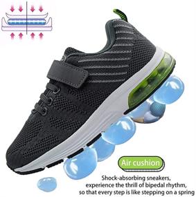 img 2 attached to 👟 JABASIC Children's Lightweight Air Cushion Running Shoes - Boys and Girls Athletic Sneakers