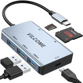 img 4 attached to 🔌 Vilcome USB C to SD Card Reader with 3 USB 3.0 Port & 5V Power Supply - 2TB Capacity Memory Card for MacBook, Camera, Android, Windows, Linux & More!
