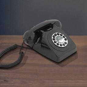 img 3 attached to 📞 Vintage Style Corded Landline Phone - Retro Design Rotary Dial Desk Table Phone with Coiled Cord Handset, Button Dialing and Standard Telephone Jack - Pyle