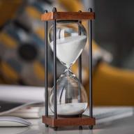 ⌛ white decorative wooden sandglass - large 60-minute hourglass timer logo