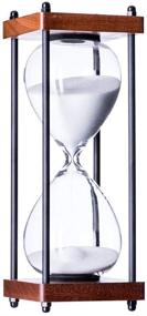 img 2 attached to ⌛ White Decorative Wooden Sandglass - Large 60-Minute Hourglass Timer