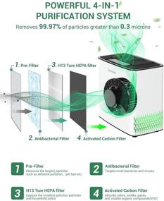 img 3 attached to 🌬️ Elechomes P1801 HEPA Air Purifier: Advanced 4-Stage Filtration, Auto Mode, Air Quality Sensor, Removes 99.97% Dust Smoke Pet Dander, Ideal for Home, Bedroom, Living Room - Portable and Efficient Solution