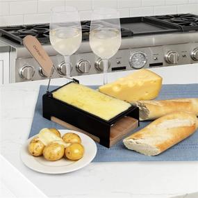 img 1 attached to 🧀 Foldable Handle Cheese Raclette - Candlelight Melter Pan with Spatula and Candles - Melts Cheese in Less than 4 Minutes, Perfect Gift for Cheese Lovers