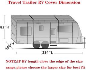 img 2 attached to Водонепроницаемый и ветрозащитный чехол для автомобильного прицепа длиной 16-18 футов | Усиленный 420D прочный полиэстер Оксфорд | Прочный, устойчивый к УФ-излучению и воде | Подходит для домов на колесах | Действительно Купить защитные чехлы для автомобильных прицепов