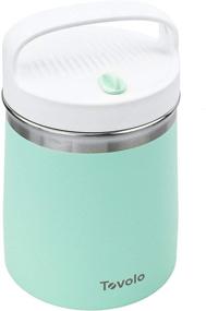 img 4 attached to Tovolo 2 Quart Stainless Steel Traveler, Double-Wall Vacuum-Insulated Food Container & Ice Cream Holder, 2 Qt. Easy-Carry Food Storage, Travel Mug for Hot Food & Cold Ice Cream, Mint/White