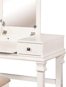 img 3 attached to Benjara Wooden Vanity Mirror Drawers