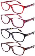 eyeguard women's reading glasses 4 pack with beautiful patterns and colorful designs - 1.50 power logo