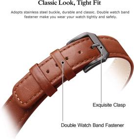 img 1 attached to SWEES Leather Band Compatible For Samsung Galaxy Watch 3 41Mm / Galaxy Watch Active 40Mm / Active 2 44Mm / Galaxy Watch 42Mm