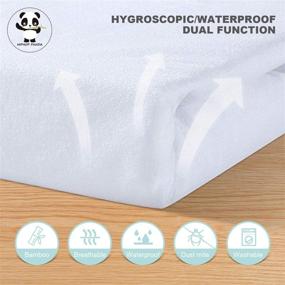 img 2 attached to 🎵 HIPHOP PANDA Bamboo Terry Mattress Protector: Waterproof, Ultra Soft Breathable Cover for Comfort & Protection – Durable, Easy to Clean (Cal King)
