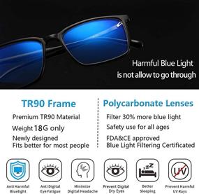 img 1 attached to 👓 Tanlys 2 Pack Blue Light Blocking Glasses for Computer Eye Strain: Relieve Dry Eye & Eye Fatigue