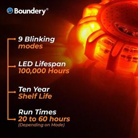 img 2 attached to 🚦 Enhance Road Safety with Boundery LED Road Flares Emergency Light Set - Ultimate Roadside Safety Discs for Your Car Emergency Kit - 6-Pack Safety Discs to Hang or Stick to Vehicles & Boats