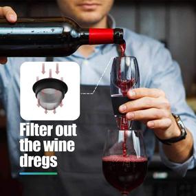 img 2 attached to 🍷 Wine Aerator Decanter Pourer Set with Vacuum Wine Stopper, Red Wine Air Aerator Kit including Strainer, Base, and Travel Bag