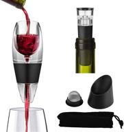 🍷 wine aerator decanter pourer set with vacuum wine stopper, red wine air aerator kit including strainer, base, and travel bag logo