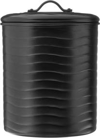 img 3 attached to 🖤 Organize in Style with Old Dutch Matte Black Canister Set - 4 Pc. Wave Design with Fresh Seal Covers, 8.5qt