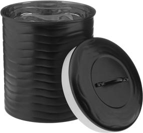 img 2 attached to 🖤 Organize in Style with Old Dutch Matte Black Canister Set - 4 Pc. Wave Design with Fresh Seal Covers, 8.5qt