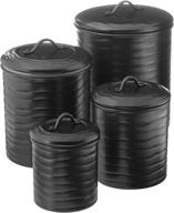 🖤 organize in style with old dutch matte black canister set - 4 pc. wave design with fresh seal covers, 8.5qt логотип