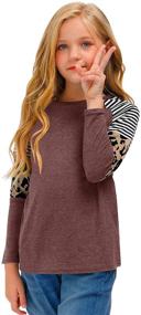 img 3 attached to BesserBay Fashion Leopard Striped Sleeve Girls' Clothing in Tops, Tees & Blouses