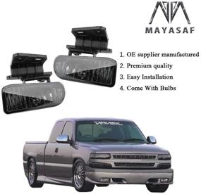 img 2 attached to 🚗 MAYASAF Smoked Lens Chevrolet Fog Light Pair - 1999-2002 Silverado 1500/2500/3500, 2000-2006 Suburban, Tahoe - Excludes Z71 - Bumper Fog Lamp Assembly