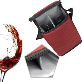 img 3 attached to 🍷 Zoragoo Leakproof & Insulated Padded Wine Tote Carrier - 2 Bottle Canvas Reusable Wine Bags for Travel + Free Corkscrew