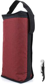 img 4 attached to 🍷 Zoragoo Leakproof & Insulated Padded Wine Tote Carrier - 2 Bottle Canvas Reusable Wine Bags for Travel + Free Corkscrew