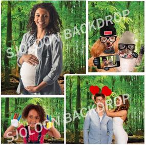 img 3 attached to 🌲 SJOLOON 7X5ft Spring Green Forest Photo Backdrop: Ideal for Camping Themed Baby Shower Photography with Studio Props