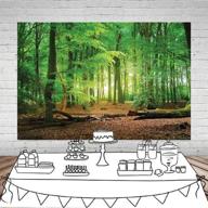 🌲 sjoloon 7x5ft spring green forest photo backdrop: ideal for camping themed baby shower photography with studio props logo