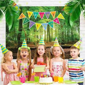 img 2 attached to 🌲 SJOLOON 7X5ft Spring Green Forest Photo Backdrop: Ideal for Camping Themed Baby Shower Photography with Studio Props