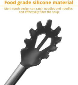 img 2 attached to 🍝 KUFUNG Silicone Pasta Fork - Food-Grade Pasta Spoon with BPA-Free Stainless Steel Handle - Spaghetti Strainer & Server Spoon (Grey)