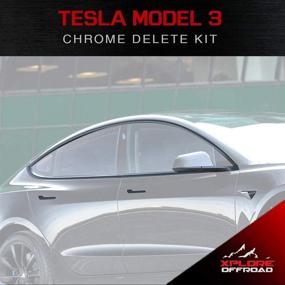 img 1 attached to 🚗 XPLORE OFFROAD Gloss Black Chrome Delete Kit for Tesla Model 3 (2017-2019)