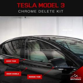 img 2 attached to 🚗 XPLORE OFFROAD Gloss Black Chrome Delete Kit for Tesla Model 3 (2017-2019)