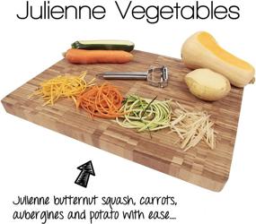 img 1 attached to 🔪 Precision Kitchenware - Ultra Sharp Stainless Steel Dual Julienne & Vegetable Peeler: A Complete Package