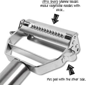 img 2 attached to 🔪 Precision Kitchenware - Ultra Sharp Stainless Steel Dual Julienne & Vegetable Peeler: A Complete Package