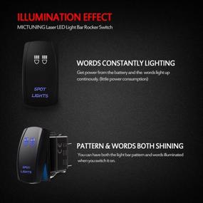 img 2 attached to MICTUNING MIC-LSS1 5Pin Laser Spot Lights Rocker Switch: Blue LED Light, 20A 12V - On/Off Efficiency