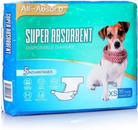 img 4 attached to 🐶 Ultimate Convenience: HONEY CARE All-Absorb Disposable Dog Diapers - Super Absorbent with Wetness Indicator