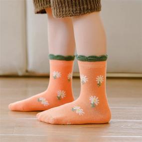 img 3 attached to 🧦 Cozi Foot Маленькие и Большие Носки для Девочек: 5 пар мягких хлопковых носков до середины голени для милых и комфортных ножек детей