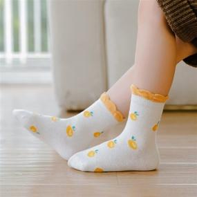 img 2 attached to 🧦 Cozi Foot Маленькие и Большие Носки для Девочек: 5 пар мягких хлопковых носков до середины голени для милых и комфортных ножек детей