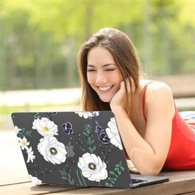 img 2 attached to 🌸 KKP Compatible with MacBook Air 13 inch Case A1932 (New Ver 2018-2019 Release) with Keyboard Cover Screen Protector, Stylish 3D Flowers Pattern Hard Shell Case Cover - MacBook Air 13 inch (F2)