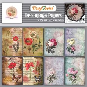 img 4 attached to CrafTreat Decoupage Poppies Beautiful Textured