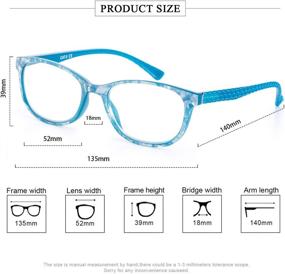 img 3 attached to 👓 Stylish Women's Blue Patterned Frame Reading Glasses with Spring Hinges - +2.00 Strength