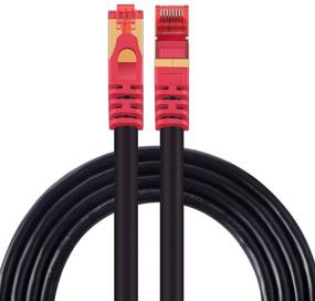 img 4 attached to 🌧️ ШайнКи Уличный кабель Ethernet Cat7 на 100 футов - Прочный, водонепроницаемый, 10 Гигабитный 600 МГц LAN провод RJ45 патч-кабель для прямого закапывания