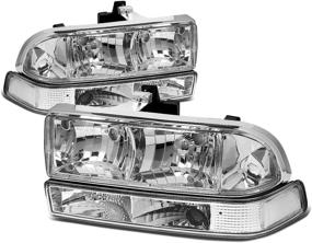 img 3 attached to DNA Motoring HL-OH-S10984P-CH-CL1 Chrome Housing Clear Corner Headlights Replacement For 98-04 Blazer S10