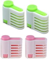 🍰 neepanda 4 pack diy cake slicer: adjustable 5 layers leveler, cutting fixator guide tool for even cake slicing - green & pink logo