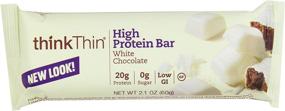 img 4 attached to 🍫 High Protein Meal Alternative Nutrition Bar, White Chocolate - Think Thin (10 Pack)