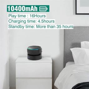 img 3 attached to Liboer Battery Base for Echo Dot 3rd Gen - 10400mAh, 16 Hours Playback, Portable Charger & Speaker Stand, Black 10400mAh